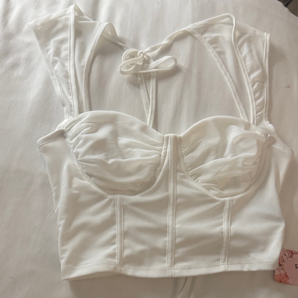 White Bustier Crop Top